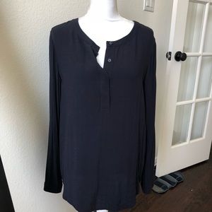 Theory Long Sleeve Navy Shirt